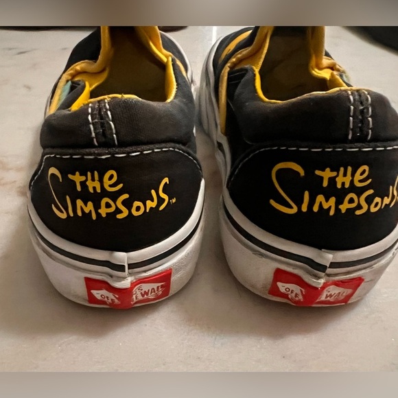 VANS x The Simpson Low Canvas Step In Sneakers Black Yellow Unisex M 3.5 W 5 - Picture 2 of 9